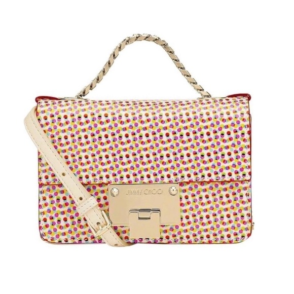 Jimmy Choo Handbags - Jimmy Choo | Rebel Mini in Rare Print Ivory Multi Patent Leather Cross Body Bag